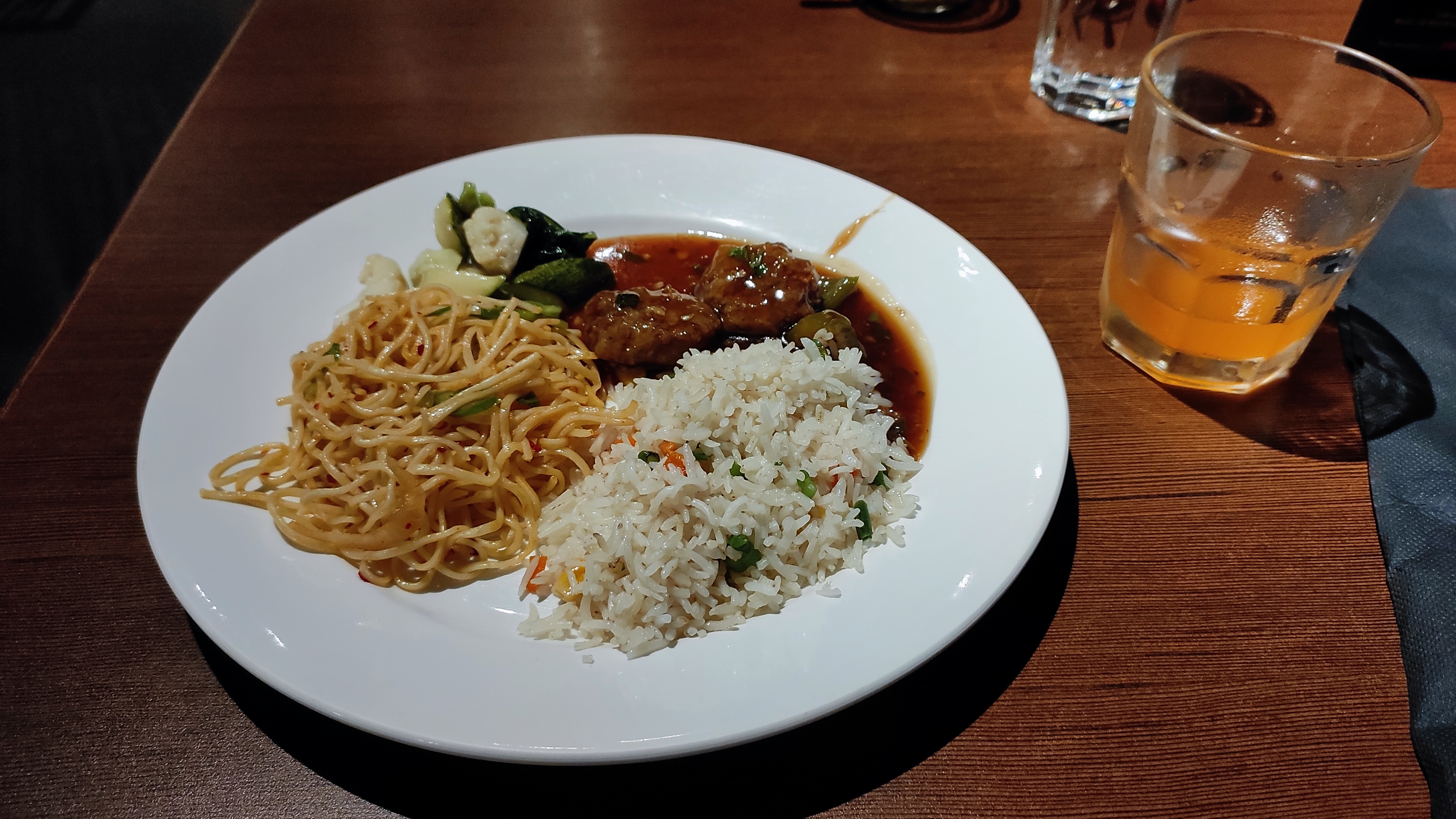 Vegetable Fried Rice and Chilli Butter Noodles